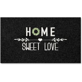 Front Door Mat, Durable Low Profile Welcome Mat Indoor,Trap Dirt and Dust Doormat Outdoor Non Slip Rugs for Patio, Yard, Garage, High Traffic Areas (Black, 28"x18")