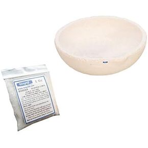 Ceramic Crucibles Melting Dish 1-3/4" & 1 oz Borax Premium Italian Cup Furnace: Ceramic Crucible Bowl Dish for Melting, Casting, and Refining Gold and Silver Fused Silica