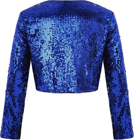MINTLIMIT Women's Sequin Shrug Bolero Long Sleeve Open Front Party Sparkly Cropped Cardigan Glitter Shiny Jackets in Kuwait