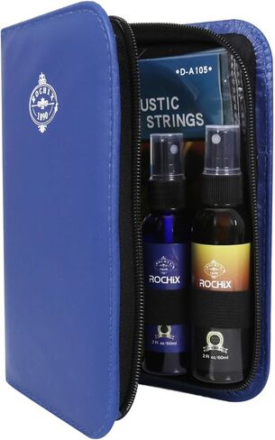 طقم تنظيف العناية بمنظف الجيتار، طقم صيانة 11 حزمة، شمع العسل، طلاء، زيت الليمون، زيت الخيط، حافظة الخيط، قلم حماية الخيط (لون عشوائي)، اللفاف، أوتار الجيتار، فرشاة الخيط، قطعة قماش للتنظيف، الحقيبة in Kuwait