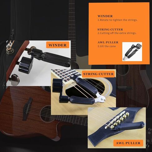 طقم تنظيف العناية بمنظف الجيتار، طقم صيانة 11 حزمة، شمع العسل، طلاء، زيت الليمون، زيت الخيط، حافظة الخيط، قلم حماية الخيط (لون عشوائي)، اللفاف، أوتار الجيتار، فرشاة الخيط، قطعة قماش للتنظيف، الحقيبة in Kuwait