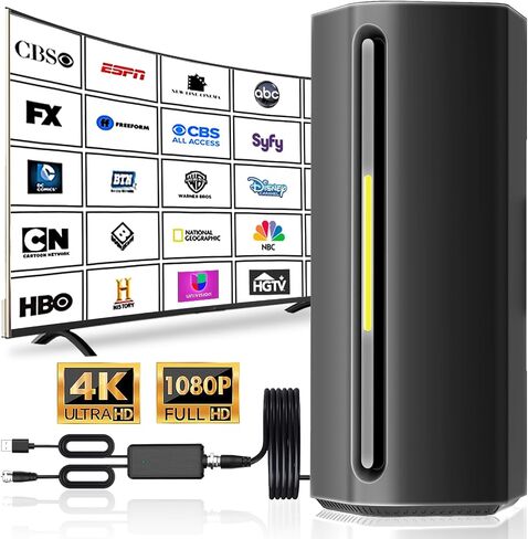 TV Antenna Indoor, 4K Ultra HD TV Antenna with Amplifier and Signal Booster, KENNEDICH Long Range Reception Digital Antenna for Smart TV and Old TVs with 33ft Coax Cables in Saudi Arabia