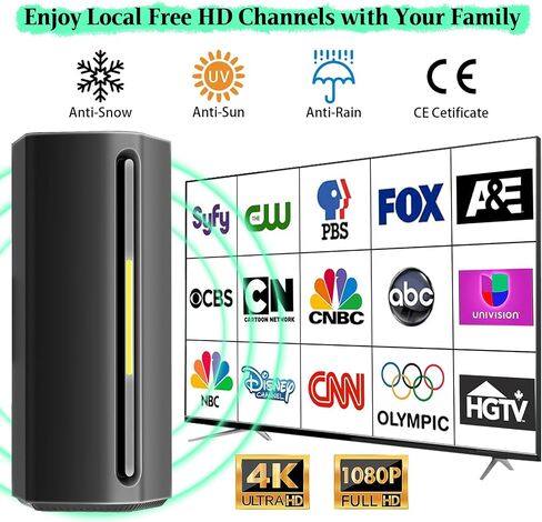 TV Antenna Indoor, 4K Ultra HD TV Antenna with Amplifier and Signal Booster, KENNEDICH Long Range Reception Digital Antenna for Smart TV and Old TVs with 33ft Coax Cables in Saudi Arabia