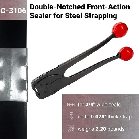 IDL Packaging C-3105 Double-Notched Front-Action Sealer/Crimper for 5/8" Steel Strapping - Hard and Durable Steel Construction - Professional Gear with High-Strength Sealing Action in Saudi Arabia