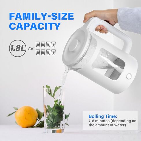 Stainless Steel Electric Tea Kettle, Electric Kettles for Boiling Water, 1.7L Electric Kettle, Cordless Water Boiler with 360 Degree Rotational Base, Automatic Shut Off, 1000W, Silver (White) in Saudi Arabia