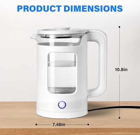 Stainless Steel Electric Tea Kettle, Electric Kettles for Boiling Water, 1.7L Electric Kettle, Cordless Water Boiler with 360 Degree Rotational Base, Automatic Shut Off, 1000W, Silver (White) in Saudi Arabia