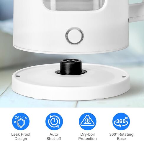 Stainless Steel Electric Tea Kettle, Electric Kettles for Boiling Water, 1.7L Electric Kettle, Cordless Water Boiler with 360 Degree Rotational Base, Automatic Shut Off, 1000W, Silver (White) in Saudi Arabia