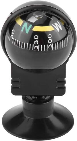 بوصلة تثبيت على لوحة القيادة، كرة توجيه تشير إلى الاتجاه مثالية للعثور على الاتجاه، بوصلة حامل لوحة القيادة العالمية لمعظم شاحنات القوارب والسيارات in Kuwait