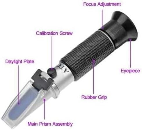 مقياس انكسار الكحول المحمول 0-80%. قياس نسبة حجم الكحول لإنتاج المشروبات الكحولية قياس الكحول الروحي الإيثانول مع الماء المشروبات المقطرة in Kuwait