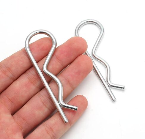 Bonsicoky 4 قطع R Clips Hitch Pins Clips، الفولاذ المقاوم للصدأ الاحتفاظ بدبابيس كوتر دبابيس الشعر الربيعية للجرار، مقطورة العشب، شريط سحب الشاحنة - M3.5 × 75 مم in Kuwait