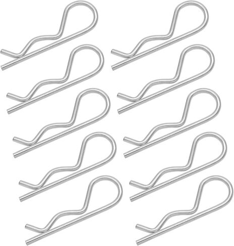 Bonsicoky 4 قطع R Clips Hitch Pins Clips، الفولاذ المقاوم للصدأ الاحتفاظ بدبابيس كوتر دبابيس الشعر الربيعية للجرار، مقطورة العشب، شريط سحب الشاحنة - M3.5 × 75 مم in Kuwait