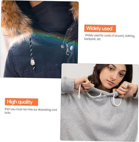 sewacc 100pcs حبل سدادة أقفال الحبل الذهب لm اسأل حبل نهاية سدادة بنجي الحبل أقفال حبل الحبل قفل الحبل نهاية سدادة معدنية جرس سدادة السحابات الحبل الرباط ساعة معدنية النايلون in Kuwait