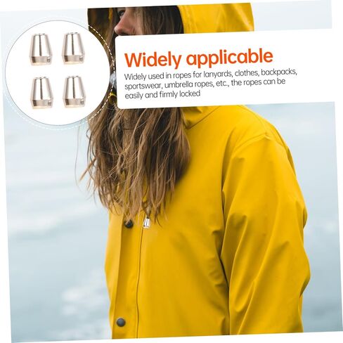 sewacc 100pcs حبل سدادة أقفال الحبل الذهب لm اسأل حبل نهاية سدادة بنجي الحبل أقفال حبل الحبل قفل الحبل نهاية سدادة معدنية جرس سدادة السحابات الحبل الرباط ساعة معدنية النايلون in Kuwait