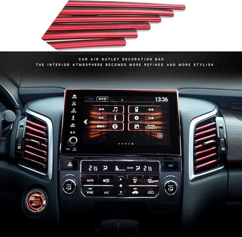 WedFeir 20pcs Car Interior Moulding Trim, Car Air Conditioner Vent Outlet Trim PVC Car Interior Trim Vent Outlet Trim Decoration Strip for All Straight Air Vent Outlet. (Red) in Saudi Arabia