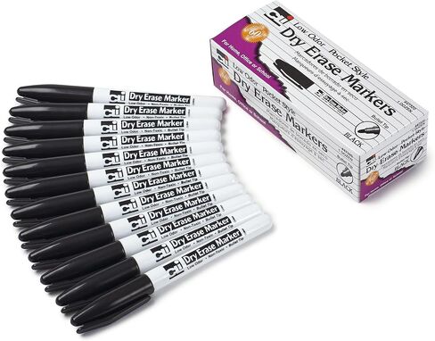 Charles Leonard Dry Erase Board Classroom Pack - Mini Lapboard School Supplies - Includes 12 Each One-Sided Lined Erasable White Boards, 2 Inch Felt Erasers and Black Dry Erase Markers (35025) in Saudi Arabia