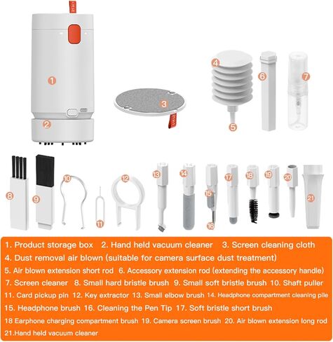 IFTHFOUR Keyboard Cleaning Kit Laptop Cleaner, 21-in-1 Computer Screen Cleaning Kit, Desktop Vacuum Cleaner, Cleaning Brush Tool for MacBook iPad, iPhone Pro, Earbuds, TV Camera Monitor in Saudi Arabia