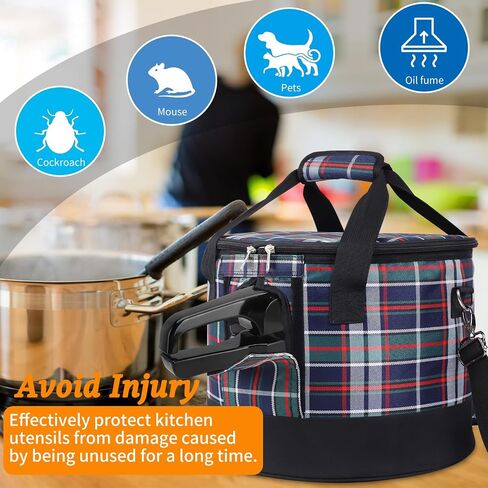 Pressure Cooker Travel Tote Bag,Storage Bag for Stainless Steel Pressure Cooker Rice Cooker Organizer Bag Insulated Carrier with Easy to Clean Lining fit for 4QT Pressure Cooker in Saudi Arabia