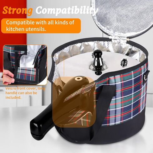 Pressure Cooker Travel Tote Bag,Storage Bag for Stainless Steel Pressure Cooker Rice Cooker Organizer Bag Insulated Carrier with Easy to Clean Lining fit for 4QT Pressure Cooker in Saudi Arabia
