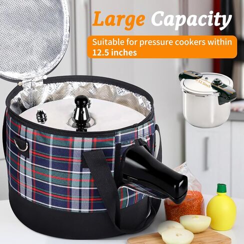 Pressure Cooker Travel Tote Bag,Storage Bag for Stainless Steel Pressure Cooker Rice Cooker Organizer Bag Insulated Carrier with Easy to Clean Lining fit for 4QT Pressure Cooker in Saudi Arabia