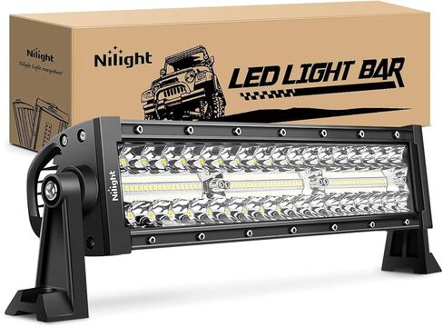 Nilight LED Light Bar 9.5 Inch Triple Row Spot Flood Combo 64LEDs Lights Fog Light Driving Light Work Light Backup Light Bumper Lights for Off-Road Truck SUV ATV UTV in Kuwait