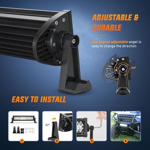 Nilight LED Light Bar 9.5 Inch Triple Row Spot Flood Combo 64LEDs Lights Fog Light Driving Light Work Light Backup Light Bumper Lights for Off-Road Truck SUV ATV UTV in Kuwait