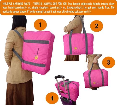 For Spirit Airlines Lightweight Extra-durable Travel Duffel Bag Tote Carry on Luggage Sport Duffle Weekender Overnight Gym Yoga Camp Versatile Carrying Bag (Azalea Pink) in Saudi Arabia
