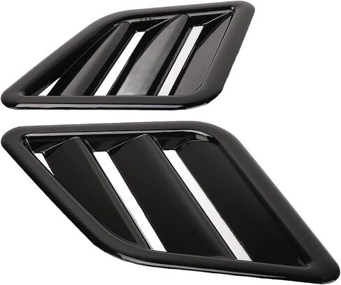 Bonnet Engine Hood Cover 2 Pcs Engine Hood Air Vent Cover ABS Front Upper Bonnet Hood Air Outlet Grille Compatible with Ford (Glossy Black) in Saudi Arabia