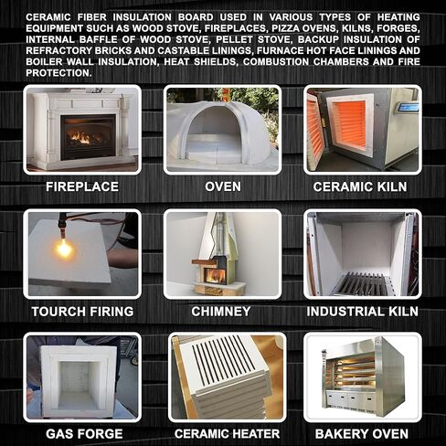 Ceramic Fiber Board Insulation - 2300F Rated - 1" Thick x 15.4" x 19.7" - Pack of 1 - Ceramic Fiber Thermal Insulation Board for Stove, Fireplace, Pizza Oven, Forge, Furnace, Kiln, Boiler in Saudi Arabia