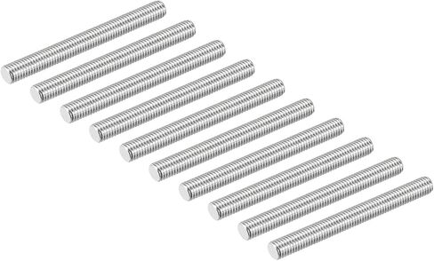 DMiotech 10 عبوات M8 x 80 مم قضيب ملولب بالكامل 304 من الفولاذ المقاوم للصدأ خيوط اليد اليمنى قضيب شريط ترصيع المشابك ومسامير U in Saudi Arabia