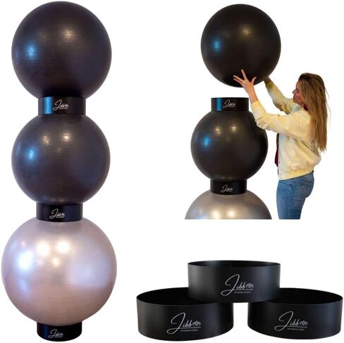 Jibb® - Set of 3 Exercise Ball Holders for Extra Storage in Your Studio or Home Gym | Yoga, Fitness and Stability Ball Rack | Physio Ball Stand for Yoga Balls | Yoga Ball Stackers. in Saudi Arabia
