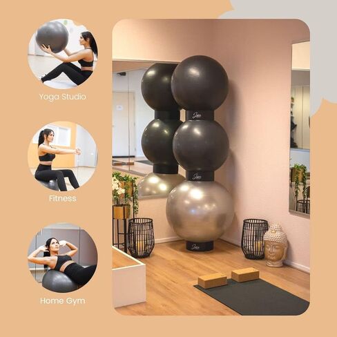 Jibb® - Set of 3 Exercise Ball Holders for Extra Storage in Your Studio or Home Gym | Yoga, Fitness and Stability Ball Rack | Physio Ball Stand for Yoga Balls | Yoga Ball Stackers. in Saudi Arabia