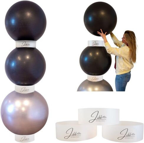 Jibb® - Set of 3 Exercise Ball Holders for Extra Storage in Your Studio or Home Gym | Yoga, Fitness and Stability Ball Rack | Physio Ball Stand for Yoga Balls | Yoga Ball Stackers. in Saudi Arabia