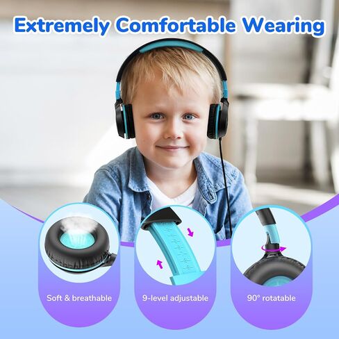 EarFun S1 Kids Headphones, Foldable Wired Headphones for Kids, Lightweight in Kuwait