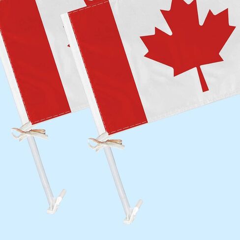 RaymNord 2 PCS Canada Car Flag,Canadian National Decor,Two Layer Digital Printed 150D Banner for Car Vechile Truck in Saudi Arabia