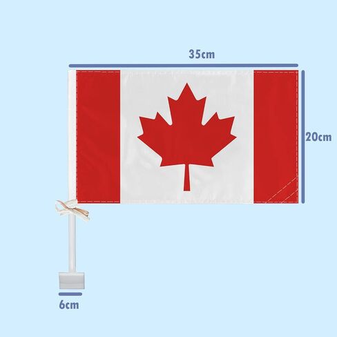 RaymNord 2 PCS Canada Car Flag,Canadian National Decor,Two Layer Digital Printed 150D Banner for Car Vechile Truck in Saudi Arabia