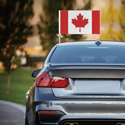 RaymNord 2 PCS Canada Car Flag,Canadian National Decor,Two Layer Digital Printed 150D Banner for Car Vechile Truck in Saudi Arabia