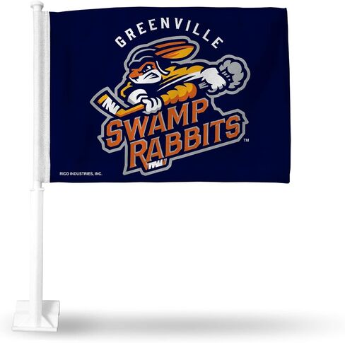 Rico Industries Greenville Swamp Rabbits Double Sided Car Flag - 16" x 19" - Strong Pole That Hooks onto Car/Truck/Automobile in Saudi Arabia