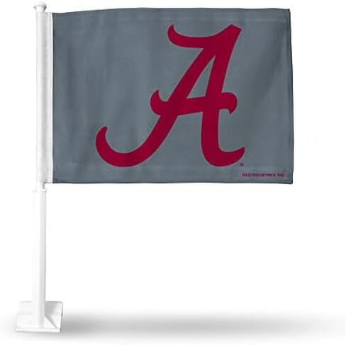 Rico Industries NCAA Alabama Crimson Tide Exclusive Double Sided Double Sided Car Flag - 16" x 19" - Strong Pole That Hooks onto Car/Truck/Automobile in Saudi Arabia