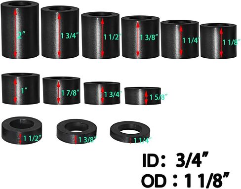 Wheel Axle Spacers Kit ID-3/4" -OD-1-1/4" Black For Harley Dyna Softail Touring in Saudi Arabia