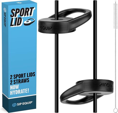 Sip Equip Wide Mouth Straw Lids (2 Pack), Compatible with Hydro Flask, Simple Modern, Hydro Cell, Thermoflask, Takeya, Vmini and Iron Flask, 2 Lids, 2 Straws and 1 Straw Brush in Saudi Arabia