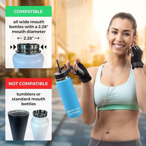Sip Equip Wide Mouth Straw Lids (2 Pack), Compatible with Hydro Flask, Simple Modern, Hydro Cell, Thermoflask, Takeya, Vmini and Iron Flask, 2 Lids, 2 Straws and 1 Straw Brush in Saudi Arabia