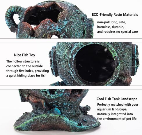 ديكورات حوض السمك SOLEILLUNE، خزان الأسماك الصغيرة، الزواحف، ديكور تررم، صندوق شجرة مجوف، ملحقات حوض السمك الراتنج، ألعاب أسماك البيتا، مخبأ Cichlid، كهف، إخفاء، منزل خشبي، زينة المناظر الطبيعية in Kuwait