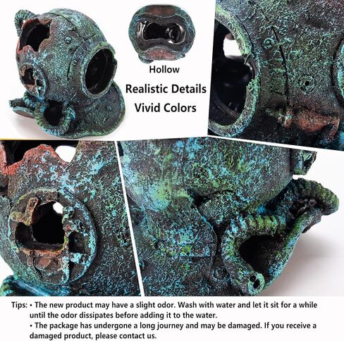 ديكورات حوض السمك SOLEILLUNE، خزان الأسماك الصغيرة، الزواحف، ديكور تررم، صندوق شجرة مجوف، ملحقات حوض السمك الراتنج، ألعاب أسماك البيتا، مخبأ Cichlid، كهف، إخفاء، منزل خشبي، زينة المناظر الطبيعية in Kuwait