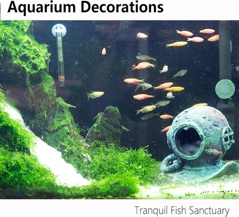 ديكورات حوض السمك SOLEILLUNE، خزان الأسماك الصغيرة، الزواحف، ديكور تررم، صندوق شجرة مجوف، ملحقات حوض السمك الراتنج، ألعاب أسماك البيتا، مخبأ Cichlid، كهف، إخفاء، منزل خشبي، زينة المناظر الطبيعية in Kuwait