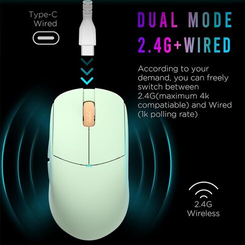 Lamzu Atlantis Mini Pro Wireless Gaming Mouse, Ultra Lightweight 51g, Mechanical Switch,Symmetrical,26000 DPI,MCU Nordic 52840,Silver TTC Encoder,PAW3395 Sensor, 4K Compatible-Polar Whtie in Saudi Arabia