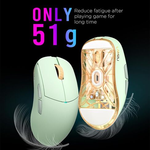 Lamzu Atlantis Mini Pro Wireless Gaming Mouse, Ultra Lightweight 51g, Mechanical Switch,Symmetrical,26000 DPI,MCU Nordic 52840,Silver TTC Encoder,PAW3395 Sensor, 4K Compatible-Polar Whtie in Saudi Arabia