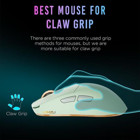 Lamzu Atlantis Mini Pro Wireless Gaming Mouse, Ultra Lightweight 51g, Mechanical Switch,Symmetrical,26000 DPI,MCU Nordic 52840,Silver TTC Encoder,PAW3395 Sensor, 4K Compatible-Polar Whtie in Saudi Arabia