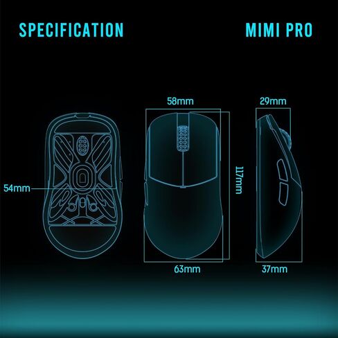 Lamzu Atlantis Mini Pro Wireless Gaming Mouse, Ultra Lightweight 51g, Mechanical Switch,Symmetrical,26000 DPI,MCU Nordic 52840,Silver TTC Encoder,PAW3395 Sensor, 4K Compatible-Polar Whtie in Saudi Arabia