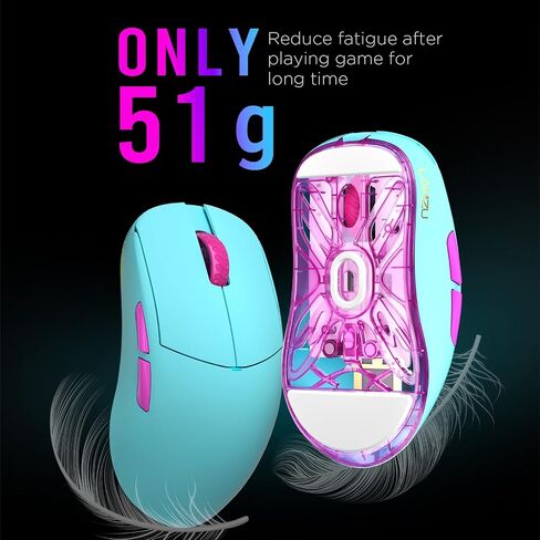 Lamzu Atlantis Mini Pro Wireless Gaming Mouse, Ultra Lightweight 51g, Mechanical Switch,Symmetrical,26000 DPI,MCU Nordic 52840,Silver TTC Encoder,PAW3395 Sensor, 4K Compatible-Polar Whtie in Saudi Arabia
