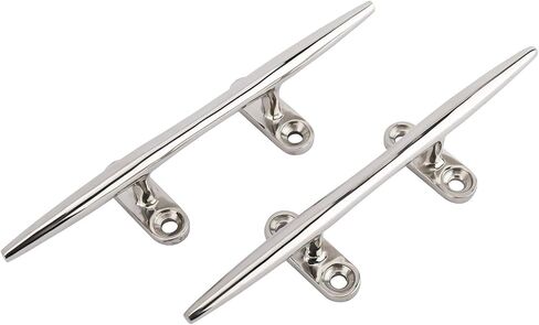 DasMarine 2 Pack Open Base Cleat,Casted 316 Stainless Steel Cleat,8 inch Length,1-1/2" Height,1/4" Fastener Cleat in Saudi Arabia